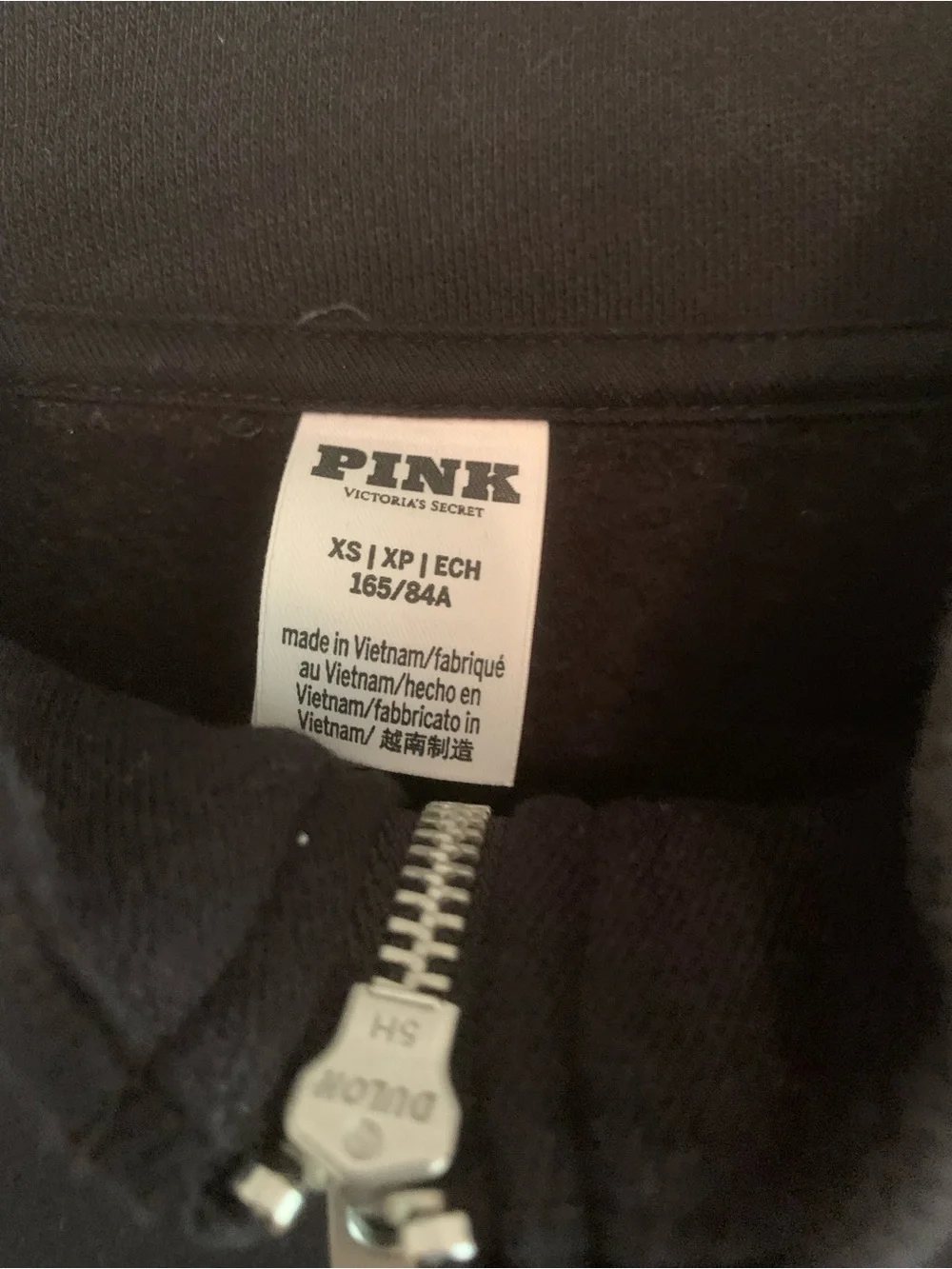 PINK Victoria's Secret Black Oversized Quarter-Zip Pullover & Sweatpants - Picture 4 of 5